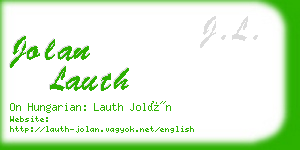 jolan lauth business card